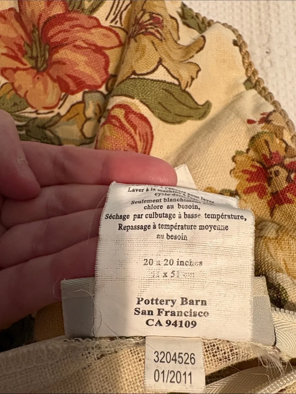 Two Pottery Barn Floral Upholstery Pillow Covers